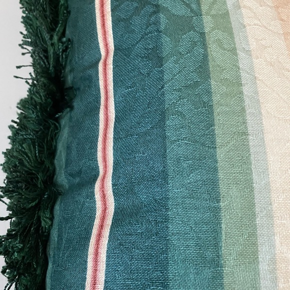 18” X 18” Damask pillow made with Ralph Lauren Mesa Aqua Aztec Southwest Striped - Picture 3 of 5